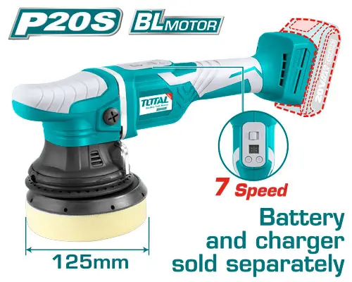 Total TAPLI2002 Lithium-Ion Angle Polisher 20 V
 صاروخ بولش شحن 125ملم برشليس سرعات بدون بطاريات حركة بيضاوي